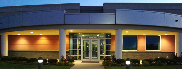 The Center for Local Government Technology at the Morgan Building in Stillwater at dawn